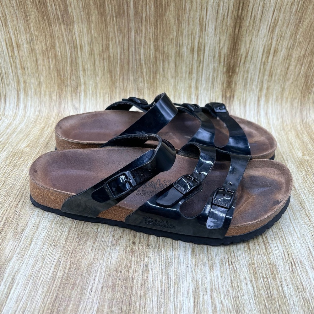 Birkenstock Florida Sandals Women's Size 9 EU 40 Black Triple Strap Buckle